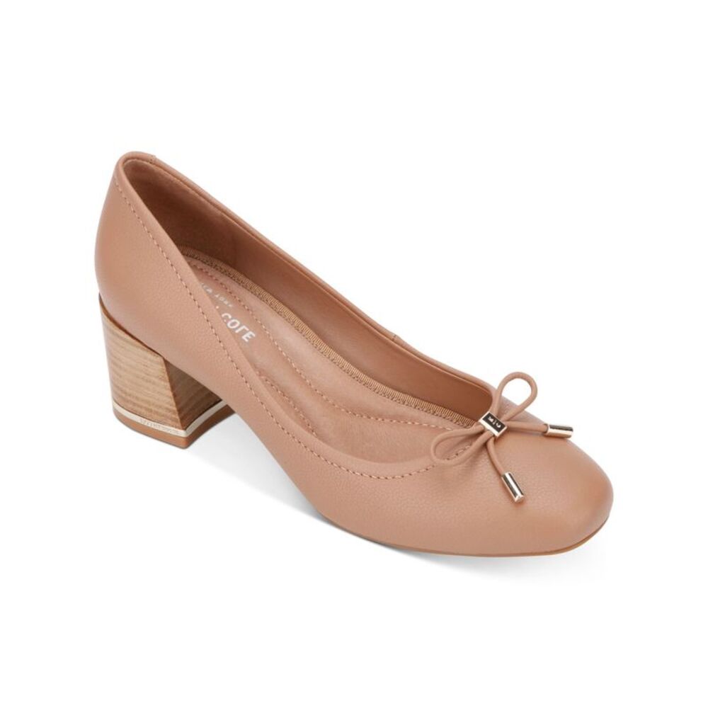 KENNETH COLE NEW YORK Womens Pink Balance Square Toe Slip On Leather Pumps 11 M